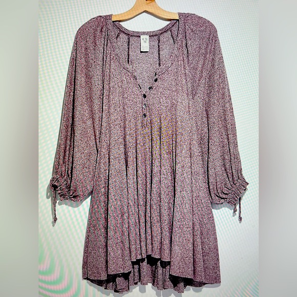 Free People Tops - FREE PEOPLE WE THE FREE Winter Sun Tunic Dress Wine/Burgundy NWT Size Large